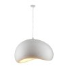 Duża biała lampa wisząca o nieregularnym kształcie wygładzonego kamienia (głazu), seria Stone, średnica 80 cm.